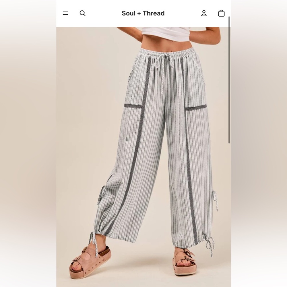 Striped Gray Women's Pants